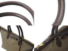 画像をギャラリービューアに読み込む, PRADA プラダ ロゴジャガード トートバッグ ハンドバッグ 1BA104 トライアングルロゴ カーキベージュ ブラック 美品 中古 4b002984