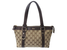 画像をギャラリービューアに読み込む, GUCCI グッチ ハンドバッグ 141471 ブラウン ベージュ GGスプリームキャンバス レザー ゴールド金具 美品 中古 4b002987