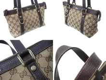 画像をギャラリービューアに読み込む, GUCCI グッチ ハンドバッグ 141471 ブラウン ベージュ GGスプリームキャンバス レザー ゴールド金具 美品 中古 4b002987