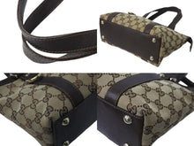 画像をギャラリービューアに読み込む, GUCCI グッチ ハンドバッグ 141471 ブラウン ベージュ GGスプリームキャンバス レザー ゴールド金具 美品 中古 4b002987