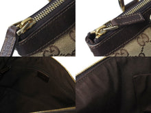 画像をギャラリービューアに読み込む, GUCCI グッチ ハンドバッグ 141471 ブラウン ベージュ GGスプリームキャンバス レザー ゴールド金具 美品 中古 4b002987