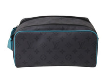 画像をギャラリービューアに読み込む, 新品同様 LOUISVUITTON ルイヴィトン モノグラムエクリプスリバースドップキット クラッチバッグ M11482 グレー ターコイズ 中古 4b002993