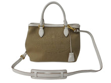 画像をギャラリービューアに読み込む, 極美品 PRADA プラダ ハンドバッグ ショルダーバッグ 2way 1BA172 キャンバス レザー ホワイト ベージュ ゴールド金具 中古 4b002997