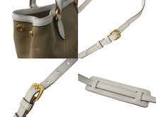 画像をギャラリービューアに読み込む, 極美品 PRADA プラダ ハンドバッグ ショルダーバッグ 2way 1BA172 キャンバス レザー ホワイト ベージュ ゴールド金具 中古 4b002997