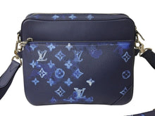 画像をギャラリービューアに読み込む, 新品同様 LOUIS VUITTON ルイヴィトン モノグラム ウォーターカラー トリオ メッセンジャー ショルダーバッグ M57840 ブルー 中古 4b002998