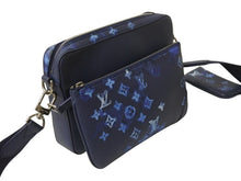 画像をギャラリービューアに読み込む, 新品同様 LOUIS VUITTON ルイヴィトン モノグラム ウォーターカラー トリオ メッセンジャー ショルダーバッグ M57840 ブルー 中古 4b002998