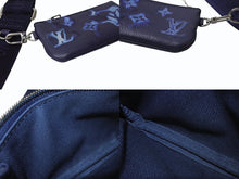 画像をギャラリービューアに読み込む, 新品同様 LOUIS VUITTON ルイヴィトン モノグラム ウォーターカラー トリオ メッセンジャー ショルダーバッグ M57840 ブルー 中古 4b002998