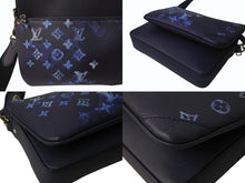 画像をギャラリービューアに読み込む, 新品同様 LOUIS VUITTON ルイヴィトン モノグラム ウォーターカラー トリオ メッセンジャー ショルダーバッグ M57840 ブルー 中古 4b002998