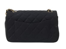 Load image into Gallery viewer, CHANEL シャネル ミニマトラッセ シングルフラップ シングルチェーン 19番台 コットンジャージー ブラック ゴールド金具 美品 中古 4b003011