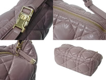 画像をギャラリービューアに読み込む, CHRISTIAN DIOR クリスチャンディオール カナージュ ノマドポーチ ミディアム 2WAY ハンド ショルダー バッグ レザー ピンク 美品 中古 4b003020