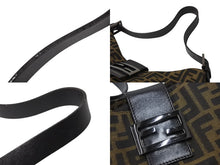 画像をギャラリービューアに読み込む, FENDI フェンディ マンマバケット ホーボー ワンショルダーバッグ 8BR036 ズッカ柄 キャンバス レザー ブラウン 美品 中古 4b003022