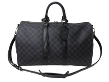 画像をギャラリービューアに読み込む, 極美品 LOUISVUITTON ルイヴィトン キーポルバンドリエール45 ボストンバッグ N41418 ダミエグラフィット ブラック 中古 4b003027
