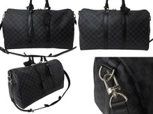 画像をギャラリービューアに読み込む, 極美品 LOUISVUITTON ルイヴィトン キーポルバンドリエール45 ボストンバッグ N41418 ダミエグラフィット ブラック 中古 4b003027
