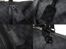 画像をギャラリービューアに読み込む, 極美品 LOUISVUITTON ルイヴィトン キーポルバンドリエール45 ボストンバッグ N41418 ダミエグラフィット ブラック 中古 4b003027