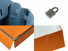 Load image into Gallery viewer, 極美品 エルメス HERMES オータクロア 28 ハンドバッグ エプソン ブルージーン シルバー金具 口J刻印 中古 4b003028
