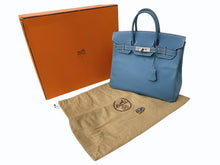 Load image into Gallery viewer, 極美品 エルメス HERMES オータクロア 28 ハンドバッグ エプソン ブルージーン シルバー金具 口J刻印 中古 4b003028