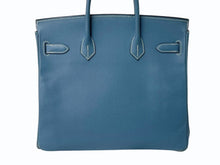 Load image into Gallery viewer, 極美品 エルメス HERMES オータクロア 28 ハンドバッグ エプソン ブルージーン シルバー金具 口J刻印 中古 4b003028