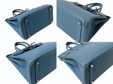 Load image into Gallery viewer, 極美品 エルメス HERMES オータクロア 28 ハンドバッグ エプソン ブルージーン シルバー金具 口J刻印 中古 4b003028