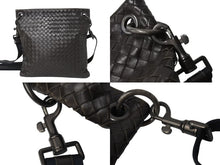 画像をギャラリービューアに読み込む, BOTTEGAVENETA ボッテガヴェネタ イントレチャート ショルダーバッグ ブラウン レザー 美品 中古 4b003034