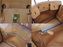 画像をギャラリービューアに読み込む, HERMES エルメス バーキン40 ナチュラル ヴァッシュ 40cm ○S刻印 ブロンズ金具 ハンドバッグ 美品 中古 4b003038