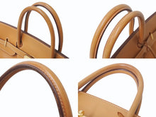 画像をギャラリービューアに読み込む, HERMES エルメス バーキン40 ナチュラル ヴァッシュ 40cm ○S刻印 ブロンズ金具 ハンドバッグ 美品 中古 4b003038