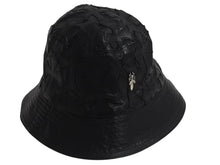 画像をギャラリービューアに読み込む, CHROME HEARTS クロムハーツ U-CHUM-LTHR セメタリークロスパッチ レザーバケットハット サイズM ダガー 美品 中古 4b003162