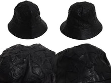 画像をギャラリービューアに読み込む, CHROME HEARTS クロムハーツ U-CHUM-LTHR セメタリークロスパッチ レザーバケットハット サイズM ダガー 美品 中古 4b003162