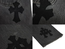 画像をギャラリービューアに読み込む, CHROME HEARTS クロムハーツ セメタリークロスパッチ デニムパンツ サイズ27 Levi's リーバイス グレー 20パッチ 美品 中古 4b003167
