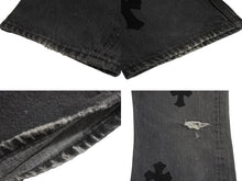 画像をギャラリービューアに読み込む, CHROME HEARTS クロムハーツ セメタリークロスパッチ デニムパンツ サイズ27 Levi's リーバイス グレー 20パッチ 美品 中古 4b003167