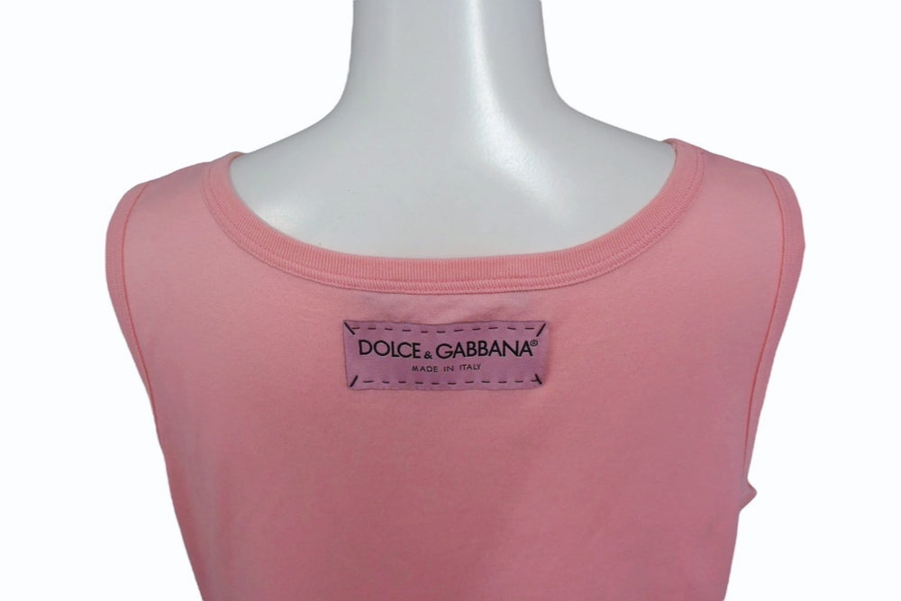 Extremely beautiful item DOLCE&GABBANA Dolce &amp; Gabbana Tank Top F8H47T Size 36 ALL THE LOVERS Print Pink Used 4b003173