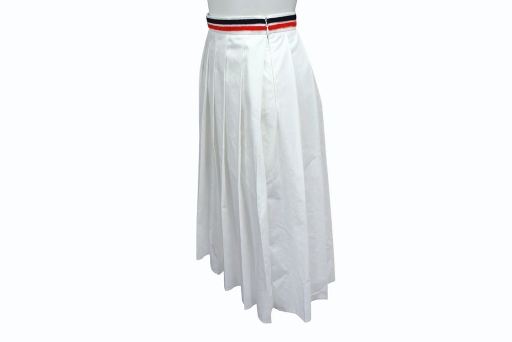 MIU MIU Poplin Skirt MG1808 11KY Size 40 Pleated White Red Black 22FW Good Condition Used 4b003177