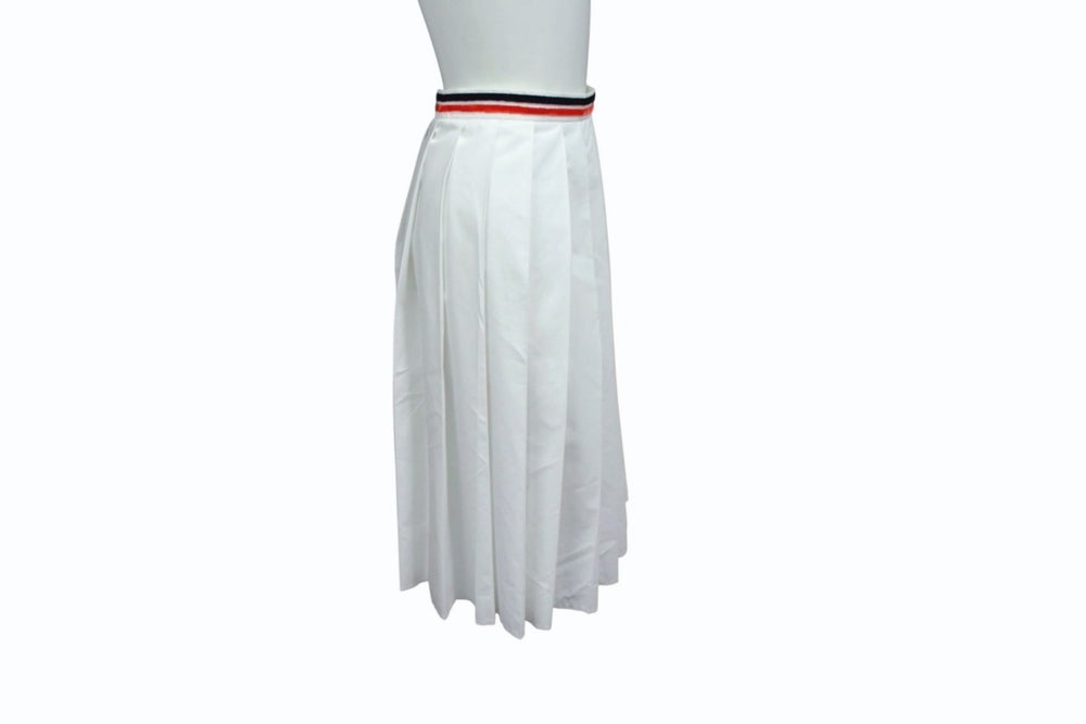 MIU MIU Poplin Skirt MG1808 11KY Size 40 Pleated White Red Black 22FW Good Condition Used 4b003177