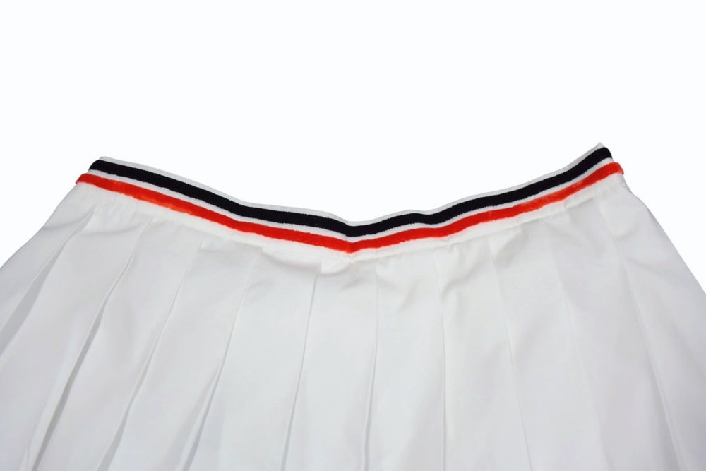 MIU MIU ミュウミュウ ポプリンスカート MG1808 11KY サイズ40 プリーツ ホワイト レッド ブラック 22FW 美品 中古 4b003177