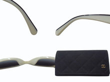 Load image into Gallery viewer, 極美品 CHANEL シャネル バタフライ シェイプ アイウェア サングラス 5414-A ホワイト ブラック ゴールド金具 サイズ54□20 中古 4b003180