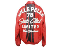 画像をギャラリービューアに読み込む, pellepelle ペレペレ SODA CLUB ソーダクラブ レザージャケット サイズ42 パッチ スタッズ ラインストーン レッド ブラック 美品 中古 4b003184