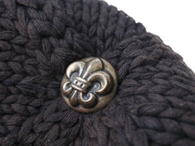 画像をギャラリービューアに読み込む, CHROME HEARTS クロムハーツ BSフレア 迷彩レザーパッチ コットン ニットキャップ ビーニー フレアボール ブラック 良品 中古 4b003185