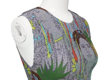 画像をギャラリービューアに読み込む, 極美品 me ISSEY MIYAKE ミーイッセイミヤケ タンクトップ ノースリーブカットソー MI03FR362 ポリエステル グレー 総柄 中古 4b003189