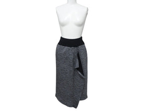 ISSEY MIYAKE Knit Skirt 80s L N 64707 Made in Japan Wool Acrylic Gray Black Size M Good Condition Used 4b003191