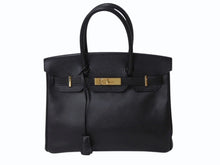 Load image into Gallery viewer, HERMES エルメス BIRKIN バーキン 30 ヴォーエプソン ブラック ゴールド金具 T刻印 2015年製 美品 中古 4b003197