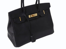 Load image into Gallery viewer, HERMES エルメス BIRKIN バーキン 30 ヴォーエプソン ブラック ゴールド金具 T刻印 2015年製 美品 中古 4b003197