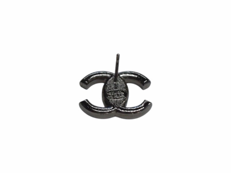 極美品 CHANEL シャネル ココマーク ピアス 重量約2.5g 07A刻印 レジン メタル シルバー ブラック ラメ 片耳用 中古 4b003210