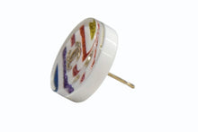 Load image into Gallery viewer, 極美品 CHANEL シャネル ピアス 両耳 ココマーク ラウンドボーダー マルチカラー D19C刻印 GP ホワイト クリア マルチカラー 中古 4b003211