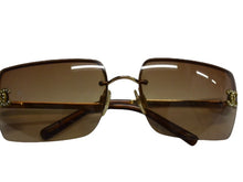 Load image into Gallery viewer, CHANEL シャネル リムレス サングラス 4092-B c.125/13 サイズ62□15 120 ココマーク ラインストーン ブラウン 美品 中古 4b003212