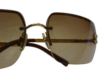 Load image into Gallery viewer, CHANEL シャネル リムレス サングラス 4092-B c.125/13 サイズ62□15 120 ココマーク ラインストーン ブラウン 美品 中古 4b003212