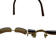 Load image into Gallery viewer, CHANEL シャネル リムレス サングラス 4092-B c.125/13 サイズ62□15 120 ココマーク ラインストーン ブラウン 美品 中古 4b003212