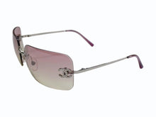 Load image into Gallery viewer, 極美品 CHANEL シャネル リムレス サングラス 4017-D c.124/58 サイズ62□17 120 ココマーク ラインストーン ピンク 中古 4b003214
