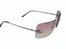 Load image into Gallery viewer, 極美品 CHANEL シャネル リムレス サングラス 4017-D c.124/58 サイズ62□17 120 ココマーク ラインストーン ピンク 中古 4b003214