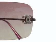 Load image into Gallery viewer, 極美品 CHANEL シャネル リムレス サングラス 4017-D c.124/58 サイズ62□17 120 ココマーク ラインストーン ピンク 中古 4b003214