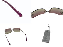 Load image into Gallery viewer, 極美品 CHANEL シャネル リムレス サングラス 4017-D c.124/58 サイズ62□17 120 ココマーク ラインストーン ピンク 中古 4b003214