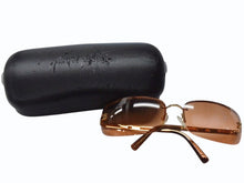 Load image into Gallery viewer, 極美品 CHANEL シャネル リムレス サングラス 4113 c.291/7H サイズ65□15 120 ココマーク レザー プラスチック ブラウン 中古 4b003215